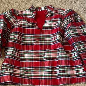 Crown & Ivy Red and Green Plaid Blouse